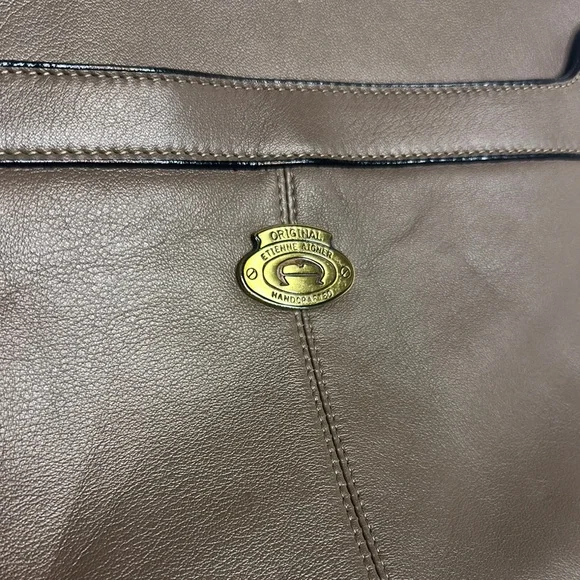 Etienne Aigner Taupe Leather Messenger Bag